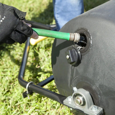 Filling Spyker 300lb Push Tow Commercial Lawn Roller With No Tools Handle, Beefy Heavy Duty Drum, Extra Large Fill Opening