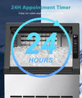 Commercial Ice Maker Machine 80 Lbs Per Day Freestanding 24 Lb Storage Stainless Steel Auto Self Cleaning Ice Maker For Bar Cafe Restaurant Quiet Pro Grade Heavy Duty Ice Machine with 24-hour timer display