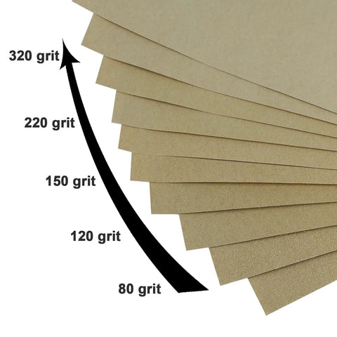 Huge 50 Sheet Sandpaper Pack 9 By 11 Inch Sheets With Assorted Grit 80 120 150 220 320 Aluminum Oxide For Wood Metal Auto Polishing And Finishing Projects