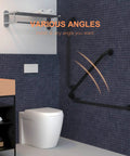 Bathroom with Two Pack Matte Black Shower Grab Bar Set, 40 Inch Stainless Steel Bathroom Hand Rail, One And One Quarter Inch Outer Diameter