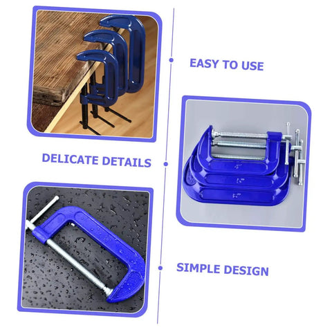 Heavy Duty 4 Inch G Clamp And C Clamp For Woodworking With Quick Release Desk Mount, Steel Metal Clamp For Woodworking Benches