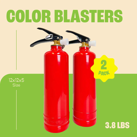 Next Level Party Color Blasters Fire Extinguisher Style Powder Cannon For Gender Reveals And Holi Bash, 2 pack, red color, handheld, 3.8 lbs.
