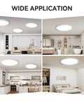 Two Pack 4700 Lumen LED Flush Mount Ceiling Light Ultra Slim 16 Inch 5000K Daylight in living room, kitchen, bathroom, bedroom
