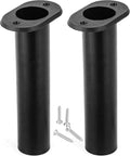 90 Degree Flush Mount Fishing Rod Holder Kit 2 Pack For Boats And Kayaks UV Protected PP Plastic 8x1.5 Inches Includes 4 M4 304 Stainless Screws
