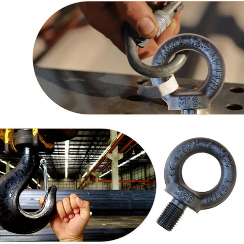 Heavy Duty Lifting Eyebolt M16 Forged Steel 4 Ton Working Load Limit Industrial Grade Eyebolt for tow point installation