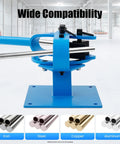 Heavy Duty Manual Pipe Bender With Seven Dies Ranging From One To Three Inches for bending iron, steel, copper, and aluminum tubes.