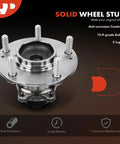 Solid Wheel Stud with anti-corrosion coating, 5 lugs for Kia Forte 2010-2013, shown with bolts and rust protection feature.