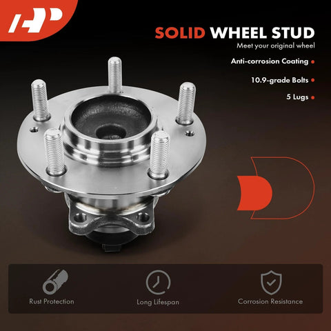Solid Wheel Stud with anti-corrosion coating, 5 lugs for Kia Forte 2010-2013, shown with bolts and rust protection feature.