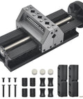 Pro Level Double Ended Mini Bench Vise With Heavy Duty Aluminum Body and Drill Press Compatible Mount for Nail It Every Time Small Part Holding.