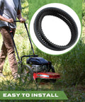 Beefed Up 3L Tooth HB Drive Belt for Trimmer 10mm x 1160mm Replacement shown with man mowing lawn