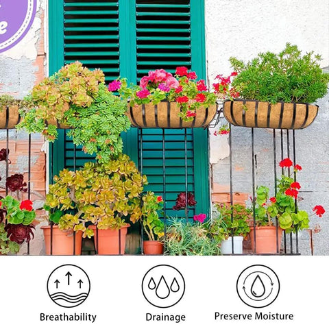 Three Pack 30 Inch Coco Liners For Planters Pre Formed Coir Liners Fit Window Boxes Fence Baskets And Garden Pots Durable