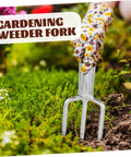 Heavy Duty Garden Fork Broad Fork For Gardening And Digging in soil, sturdy steel with comfortable grip, floral glove