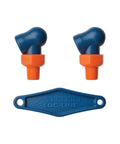 Top Shelf Extended Rotation Hpt Turret Nozzle Kit Built Tough For Killer High Pressure Cleaning Jobs Featuring Acetal Body And Hardened Steel Tips Zero Point Eight Six Spray Width With One Eighth Threads Comes As A Solid Two Pack with two nozzle tips and mount tool.