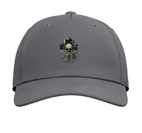 Cool Adjustable Printed Baseball Hat For Machinists Featuring A Sweet Visegauge Square And Tools Design, Slate Grey.
