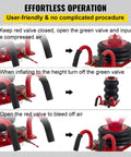 Operation steps for 3 Ton Triple Bag Air Jack For Cars, Fast 5 Second Lift, 6600 Lbs Capacity, Heavy Duty Pneumatic Car Lift, Red.
