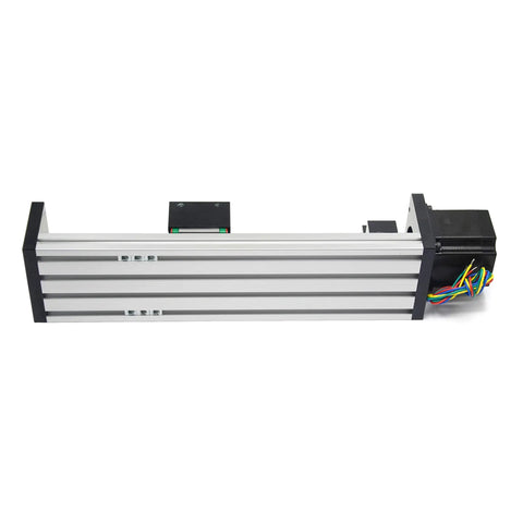 Beefy 200mm Travel Double Linear Rail With SFU1605 Ballscrew And NEMA23 Stepper Motor For DIY CNC Router X Y Z Linear Stage Actuator And 3D Printer High Precision 0.03mm Repeatability And 40kg Horizontal Load 15kg Vertical, 200mm aluminum rail with stepper motor