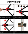 Tutorial of Pro Grade Heavy Duty M3 And M4 Mandrel Tips And Nosepiece Set With 20 Rivet Nuts for tool installation and use steps.