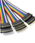 Colorful Breadboard Jumper Wires Kit With 30 Pieces, 1.5 Feet Each, Includes 10 Pin Male To Male, 10 Pin Female To Female, And 10 Pin Male To Female, 23 AWG Copper Ribbon Cables For Arduino Projects.
