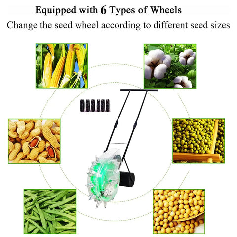 Hand Push Seeder Manual Seeding Machine With Fertilizer Applicator 12 Nozzles Walk Behind Row Crop Planter Precision Seed Seeder