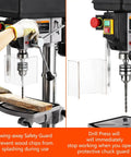 Beefy 13 Inch Floor Drill Press With 7.5 Amp 120V Pure Copper Motor, Variable Speed, Swing Away Safety Guard, Wood Drilling
