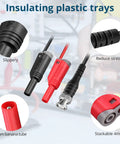 Automotive Oscilloscope Probe Kit With 20 To 1 Attenuator Back Probe Pins And 3M BNC To Banana Cable showing connectors and features.