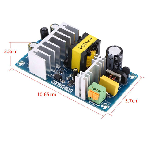 24V Power Supply Module With High Efficiency AC To DC Converter Stable 4A To 6A Output For Industrial Equipment Industrial Grade Power Solution For Reliable Smooth Operation, 10.65 x 5.7 x 2.8 cm PCB with heatsinks