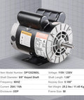 Beefed Up 2HP Single Phase Air Compressor Motor 115/230V 20/10A Open Drip Proof 56 Frame 3450RPM 5/8 Inch Keyed Shaft