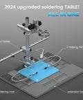 All In One Pro Grade Soldering Microscope Station With 3 Lens 10.1 Inch HDMI Digital Microscope 2000X Magnification shown