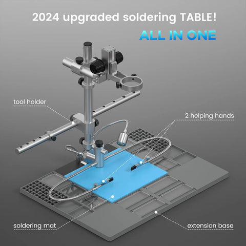 All In One Pro Grade Soldering Microscope Station With 3 Lens 10.1 Inch HDMI Digital Microscope 2000X Magnification shown