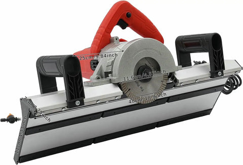 Pro Grade Electric Tile Chamfer Cutter With Rock Solid Base And Knucklehead Friendly Setup features 1200W motor and precise beveling.