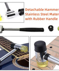 Detachable hammer from 17Pcs Guitar Fret Repair Kit With Crowning File Rubber Hammer Leveling Beam Fret Rocker String Spreaders