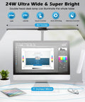 Double Head LED Desk Lamp For Home Office With Auto Dimming And Timer, 24W Bright Architect Task Light, on a desk setup