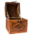 Open wooden box with Gold Metal Lid Stay Hinge 2.7x0.3 Inches Six Pack Durable Rust Resistant Lid Support Hinge for Cabinets