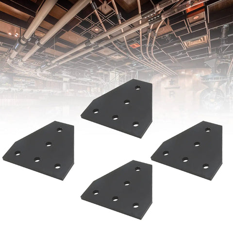 4 Pack 2020 T Shape Joint Plates For Aluminum Extrusion T Slot Corner Brackets With Five-Hole Design 6mm Slot 90 Degree Connector
