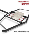 72 Inch Wide Driveway Drag Grader Harrow With Adjustable Bars frame detail for ATVs and UTVs, steel structure with levers