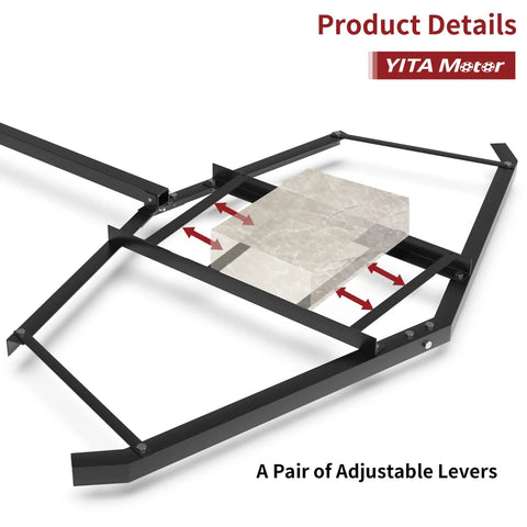 72 Inch Wide Driveway Drag Grader Harrow With Adjustable Bars frame detail for ATVs and UTVs, steel structure with levers