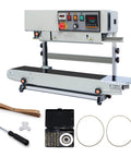 Pro-Grade Automatic Continuous Band Sealer With Stand for PVC Bags, High-Speed Vertical Sealing Machine, 110V with accessories