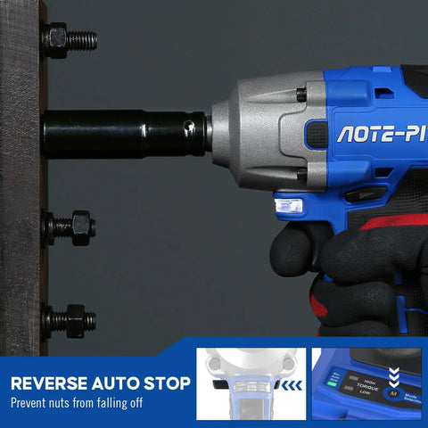20V Cordless Brushless Impact Wrench Kit With Beefy 370 Ft Lbs Max Torque shown removing stubborn nuts with reverse auto stop