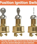 Keyed Marine Boat Ignition Switch With Keys 3 Terminals 3 Position Off Run Start 12V 15A Heavy Duty Marine Electrical Switch