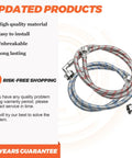 6Ft Stainless Steel Washer Hoses With 90 Degree Elbows Burst Proof Three Quarter FHT Standard Thread Two Pack Red And Blue