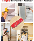 11 Hole Shelf Pin Jig For Cabinets And Wardrobes, Adjustable Shelf Hole Jig With One Quarter Inch And Five Mm Drill Bits in use