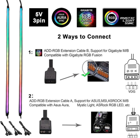 Addressable RGB LED Strip Kit With Silicon Diffused Neon Tubing Flexible ARGB Strip Magnetic Brackets Easy Install 5V 3 Pin