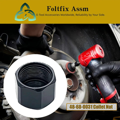 One Quarter Inch Collet Nut Replacement For Die Grinders And Sanders, focus on installation with red tool