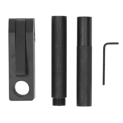 Components of Heavy Duty Adjustable Bench Dog Clamp with Quick Acting Hold Down for 19mm Benchtop Holes, including clamp pieces.