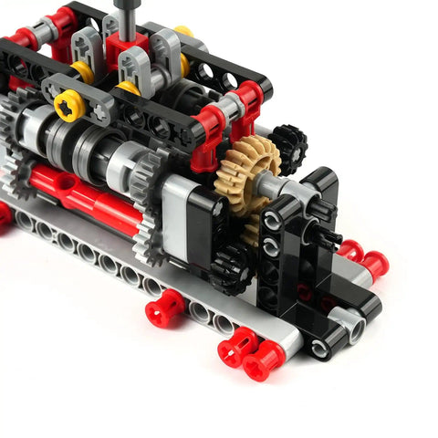 Close-up of Dope High Tech Manual Gearbox Building Kit With 4 5 And 6 Speed Options showing gears and axles.