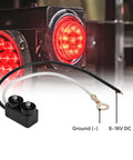 4 Pack 2 Inch Round LED Side Marker Light Kit With Amber And Red Lights, 12V, DOT Approved, Reflector Lens, wires shown
