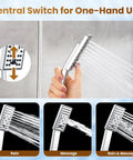Dual Shower Heads System With 8 Inch Square Rain Shower Head And Handheld Spray High Pressure Rainfall 60 Inch Hose 3 Way Diverter Chrome Finish