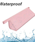 All In One Travel Case For Hair Gear Like Airwrap And Similar Dryers Waterproof Dustproof Shockproof Organizer With Dual Layer Storage Large Capacity Pink, showing waterproof feature with water droplets on pink surface.