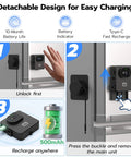 Smart Refrigerator Lock With Palm Vein Biometric RFID Card And Bluetooth App Unlock demonstration on fridge with charging options.