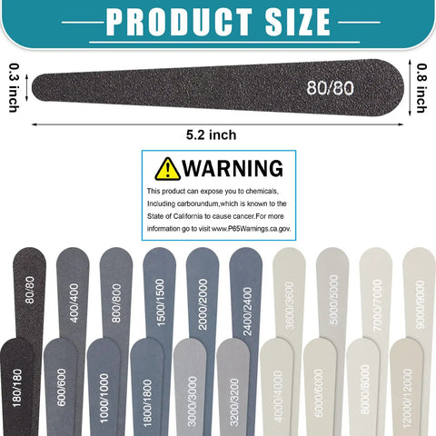 Assorted grits of Model Sanding Sticks Set With 20 Pieces For Plastic Models And 3D Prints, Water Drop Style, labeled 80/80.